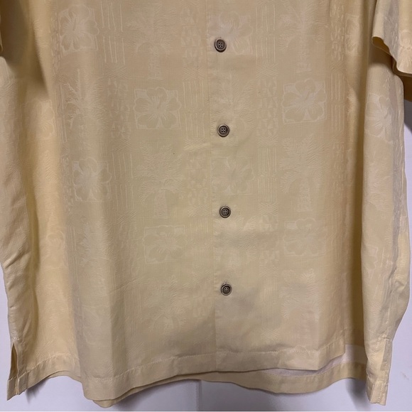 Tommy Bahama Silk Short Sleeve Hawaiian Yellow Button Down Shirt Size XL - Picture 6 of 7